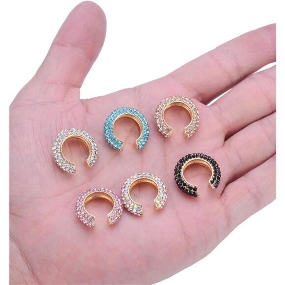 6pc CZ Ear Cuff Set • Non-Pierced • Clip-On Huggies - Picture 4 of 5